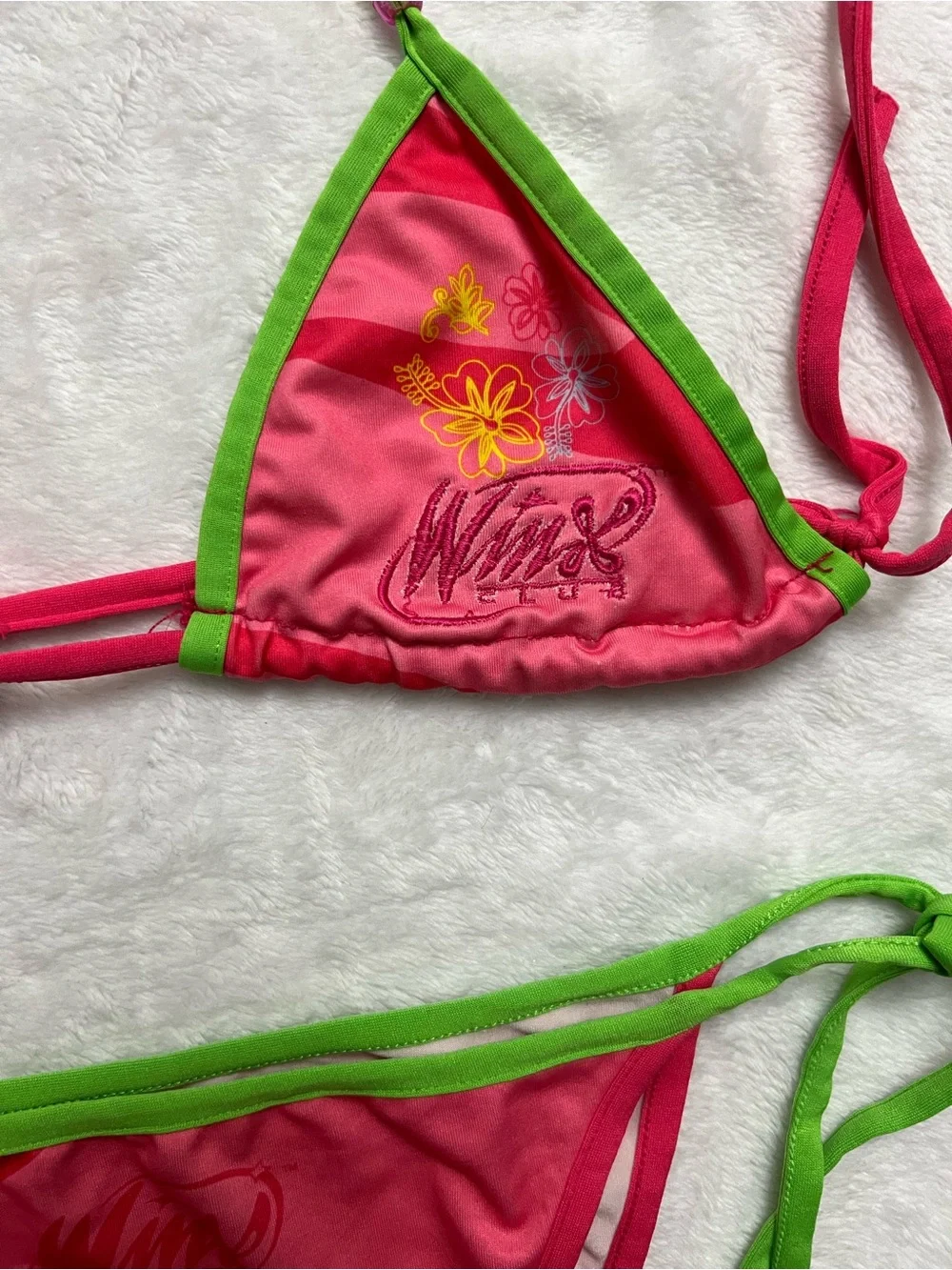Winx Club Pink & Green Girls' Two-Piece Bikini